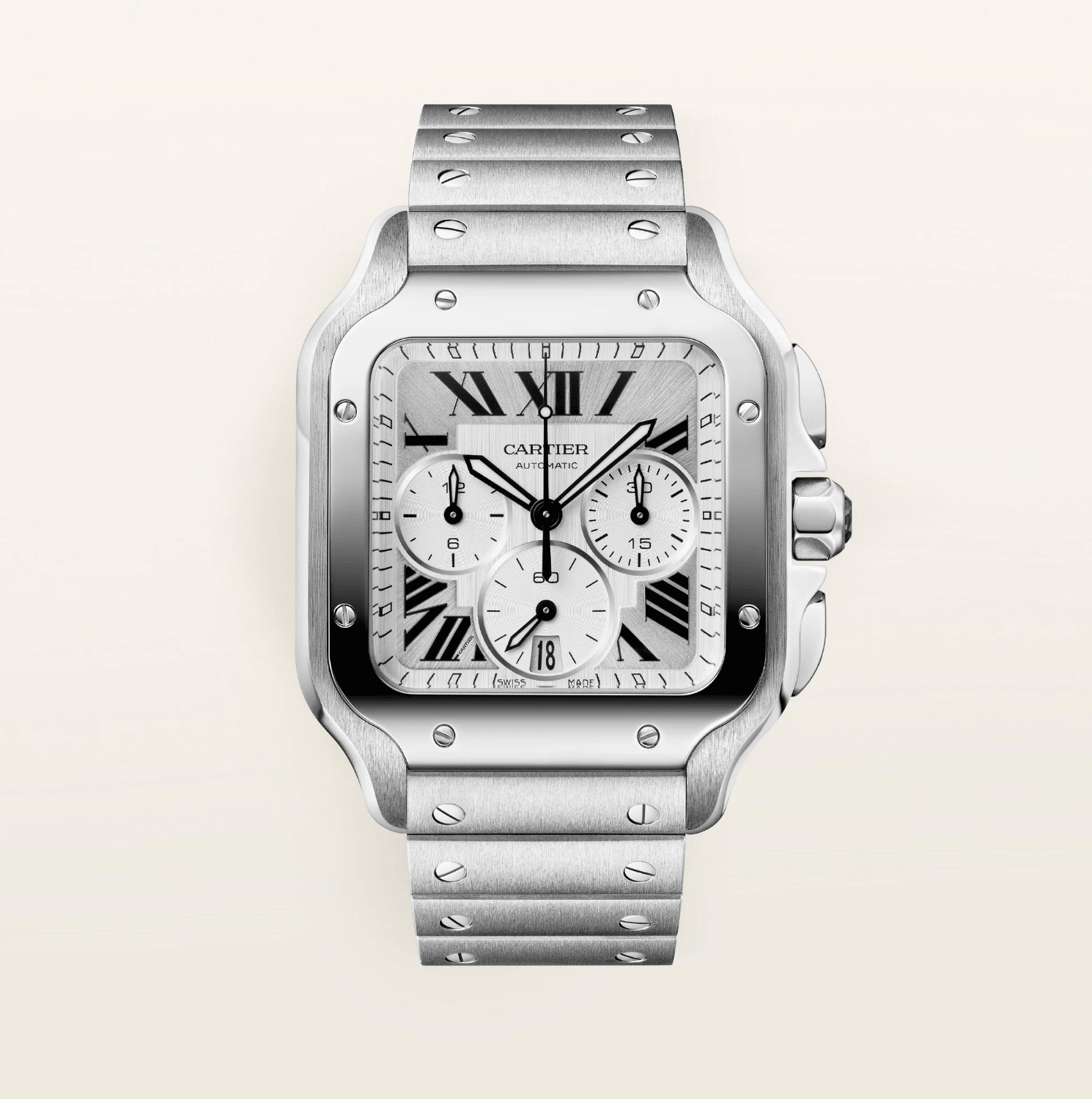 Cartier Santos de Cartier Chronograph Large Automatic Watch - The Boutique