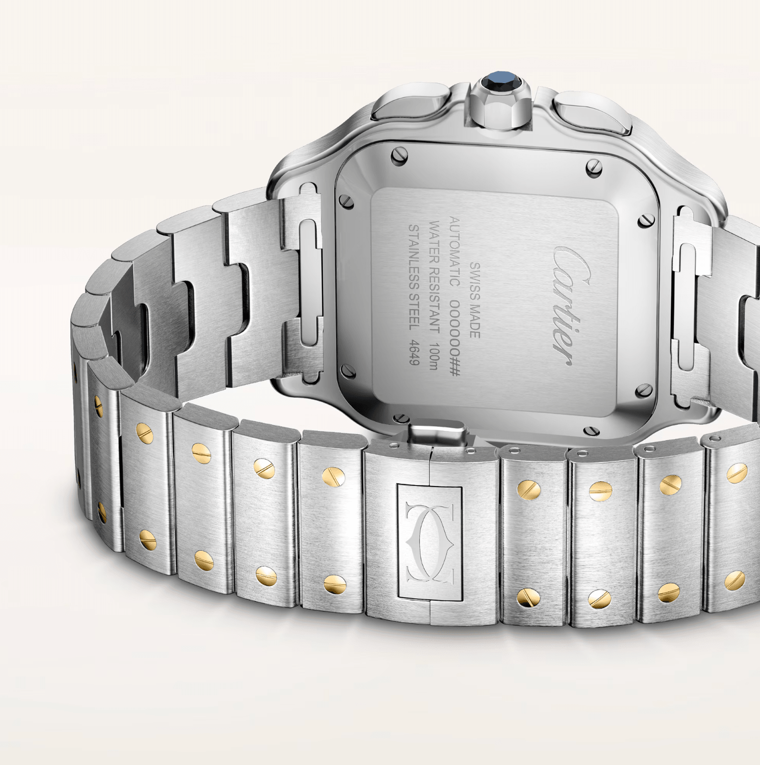 Cartier Santos de Cartier Chronograph Large Steel & Yellow Gold Watch - The Boutique