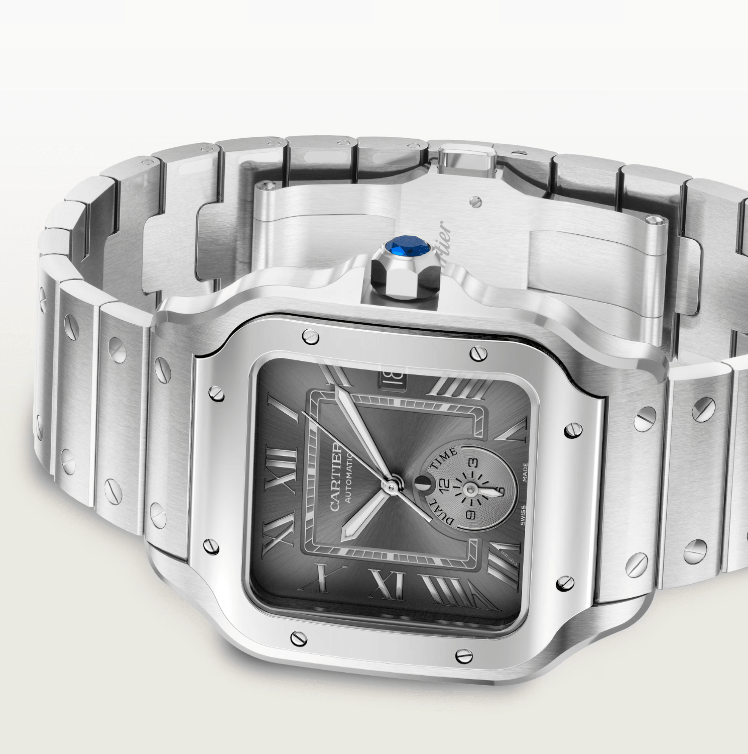 Cartier Santos de Cartier Dual Time Large Automatic Watch - The Boutique