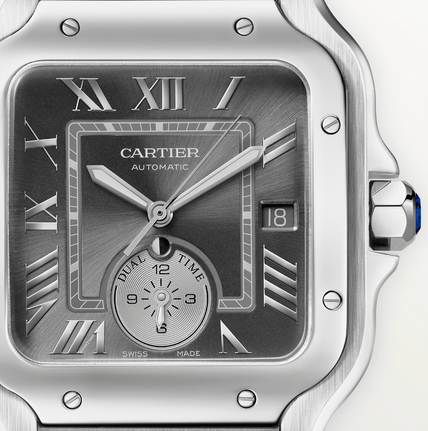 Cartier Santos de Cartier Dual Time Large Automatic Watch - The Boutique