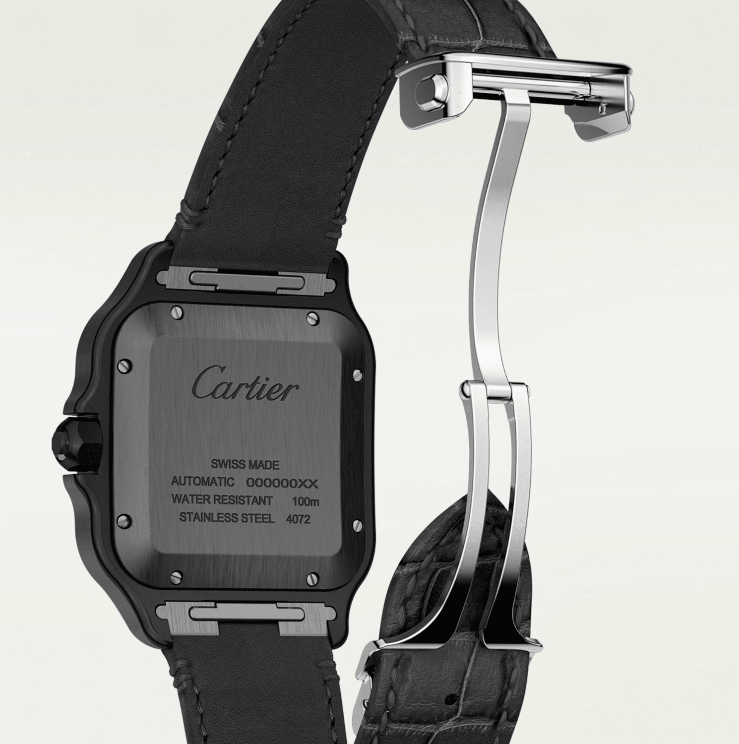 Cartier Santos de Cartier Large ADLC Black Dial Automatic Watch - The Boutique