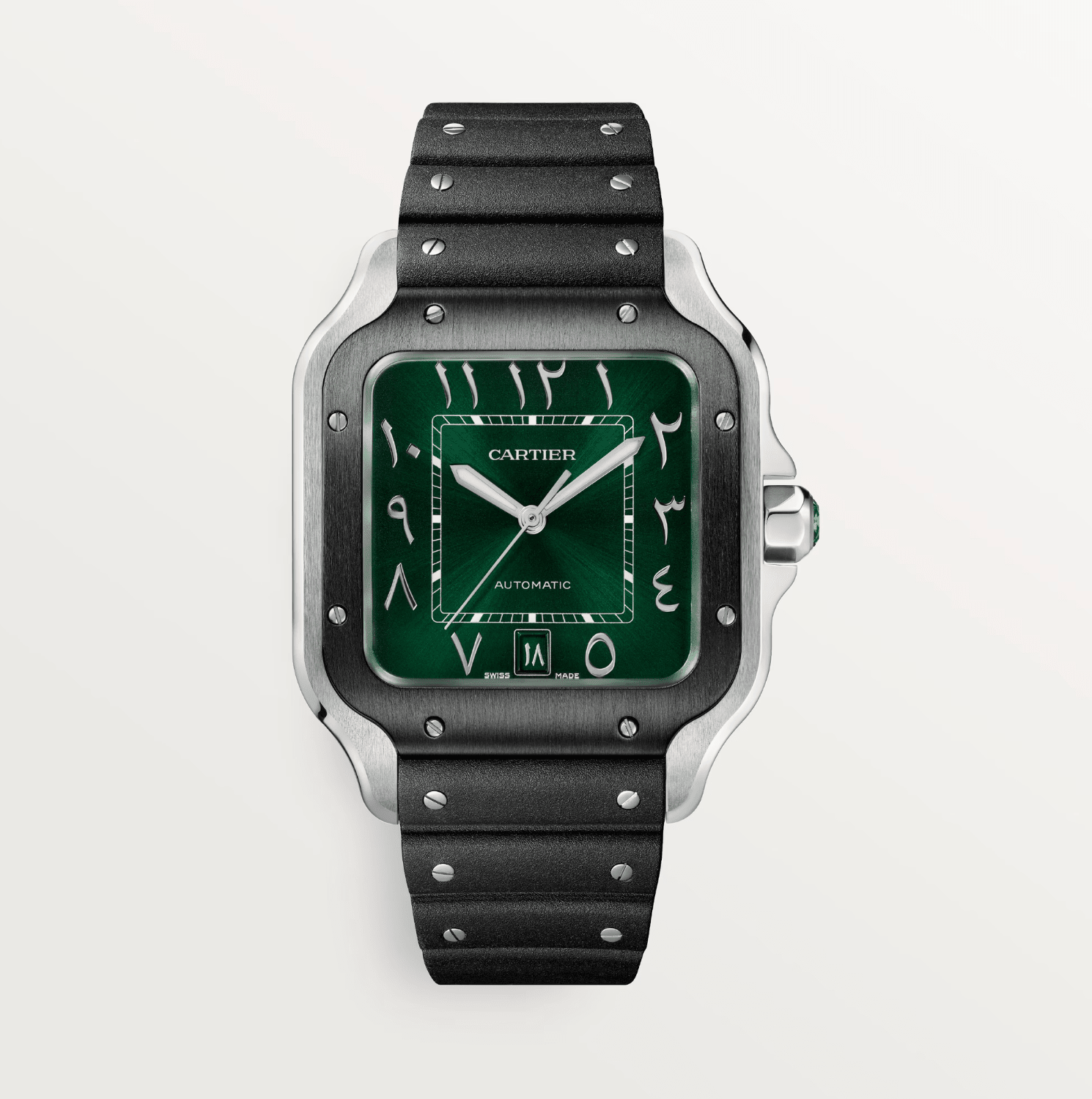 Cartier Santos de Cartier Large ADLC Green Dial Automatic Watch - The Boutique