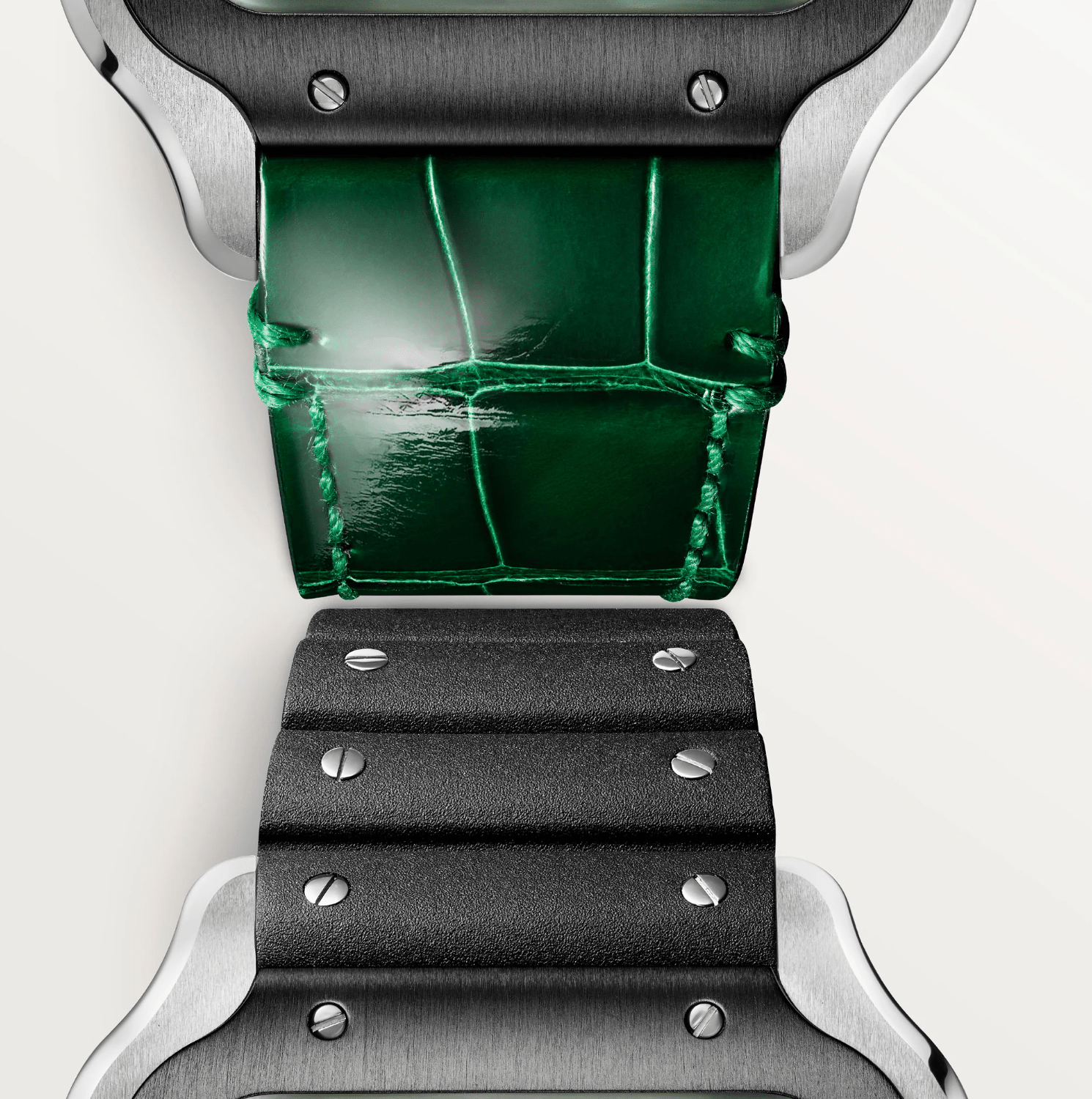 Cartier Santos de Cartier Large ADLC Green Dial Automatic Watch - The Boutique