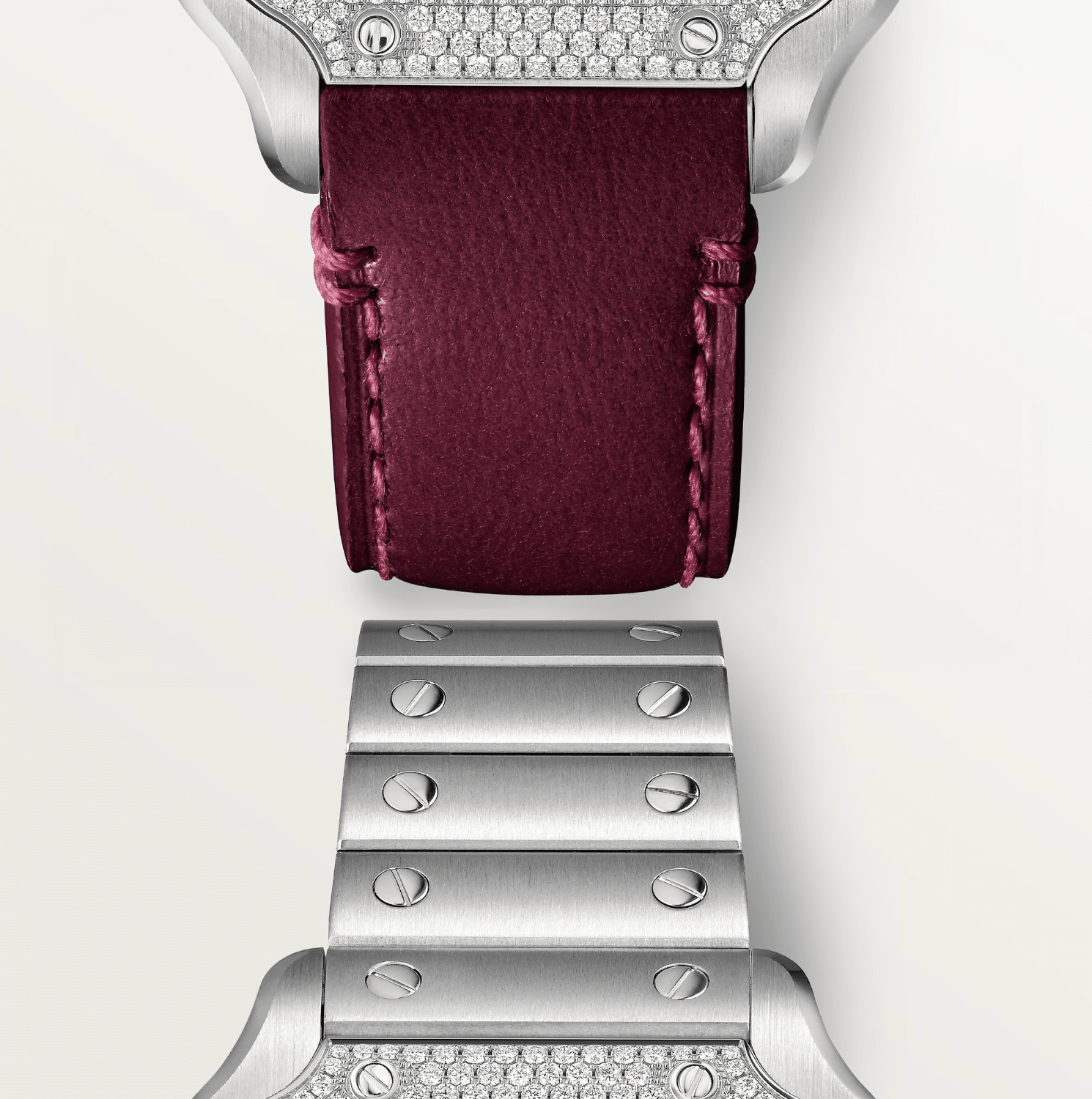 Cartier Santos de Cartier Medium Diamond Watch - The Boutique