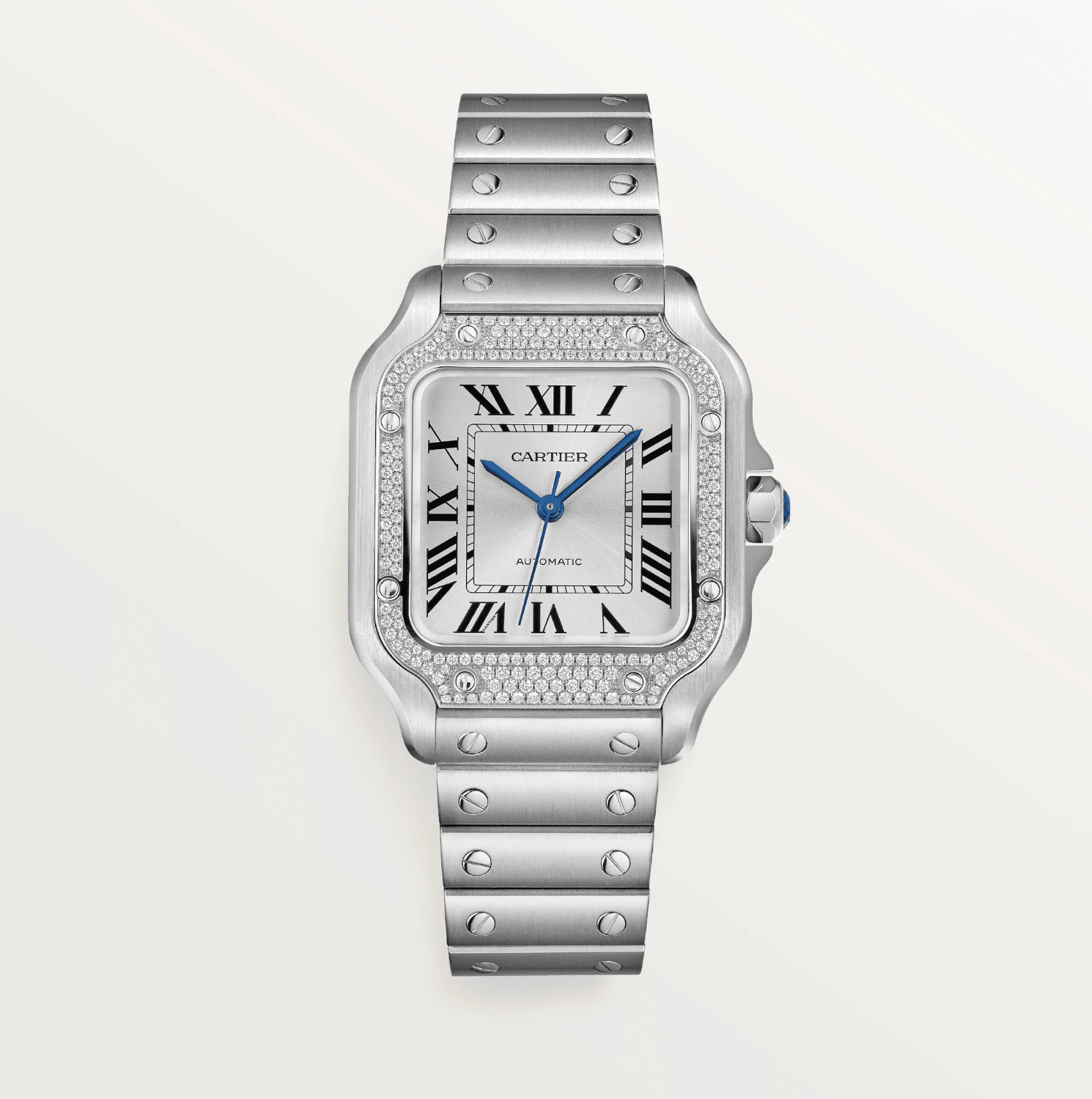 Cartier Santos de Cartier Medium Diamond Watch - The Boutique