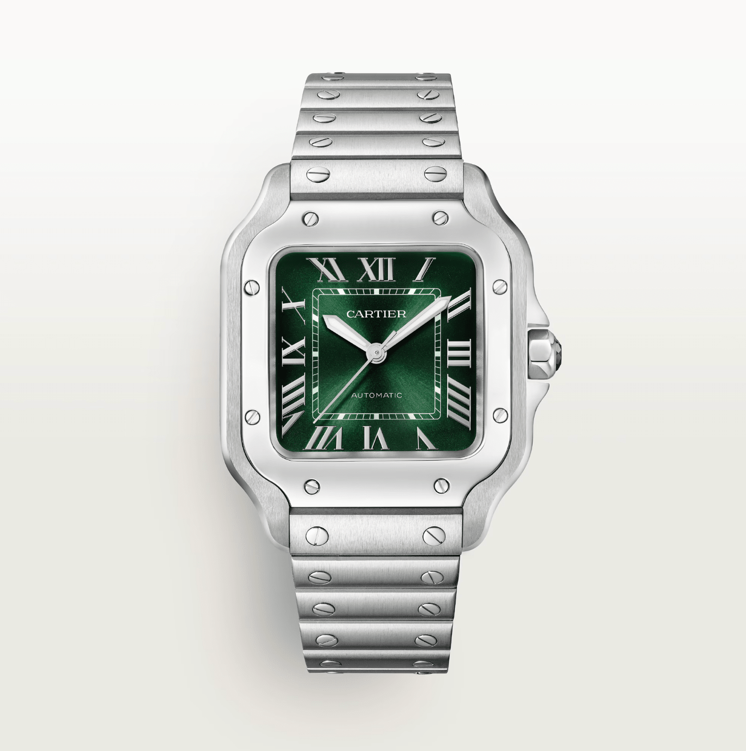 Cartier Santos de Cartier Medium Model Green Dial Automatic Watch - The Boutique
