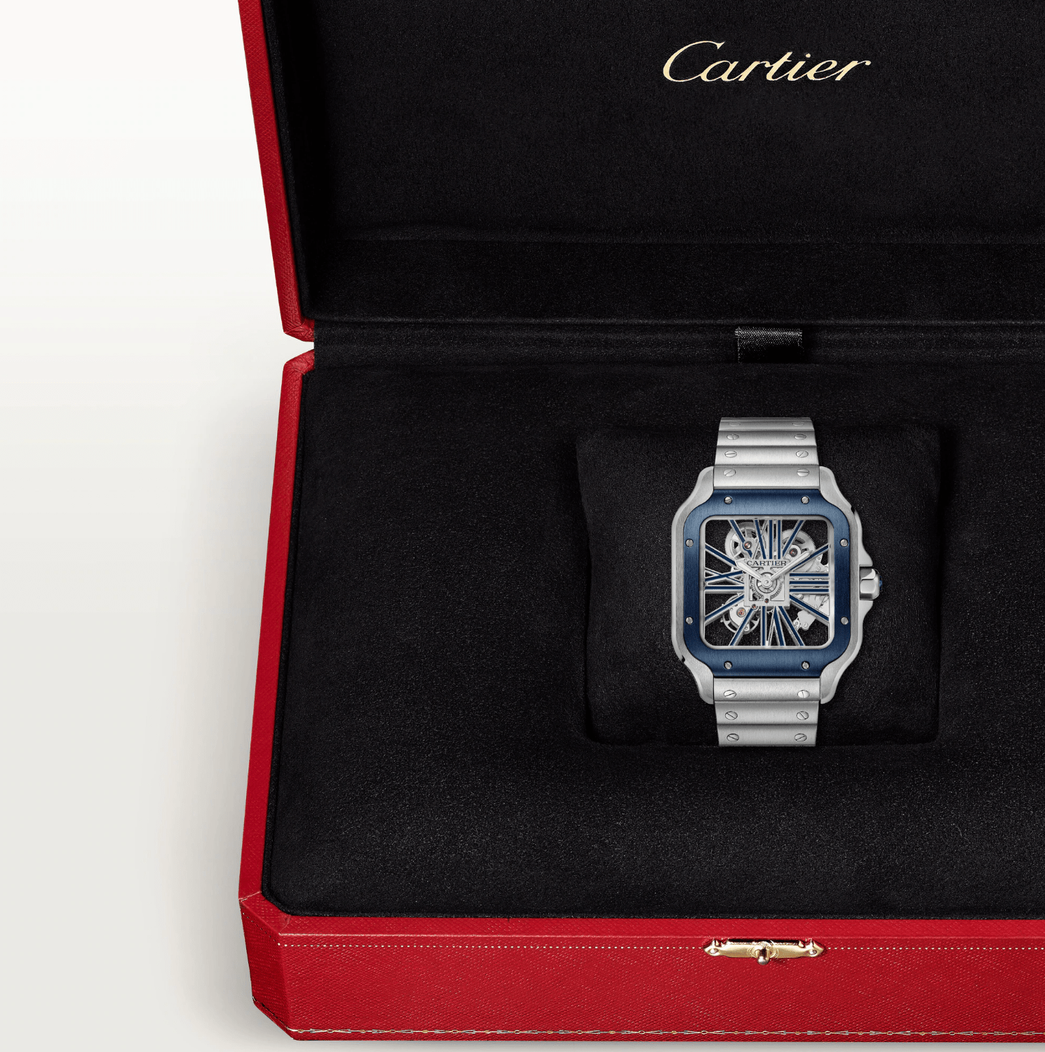 Cartier Santos Skeleton Blue Large Watch - The Boutique