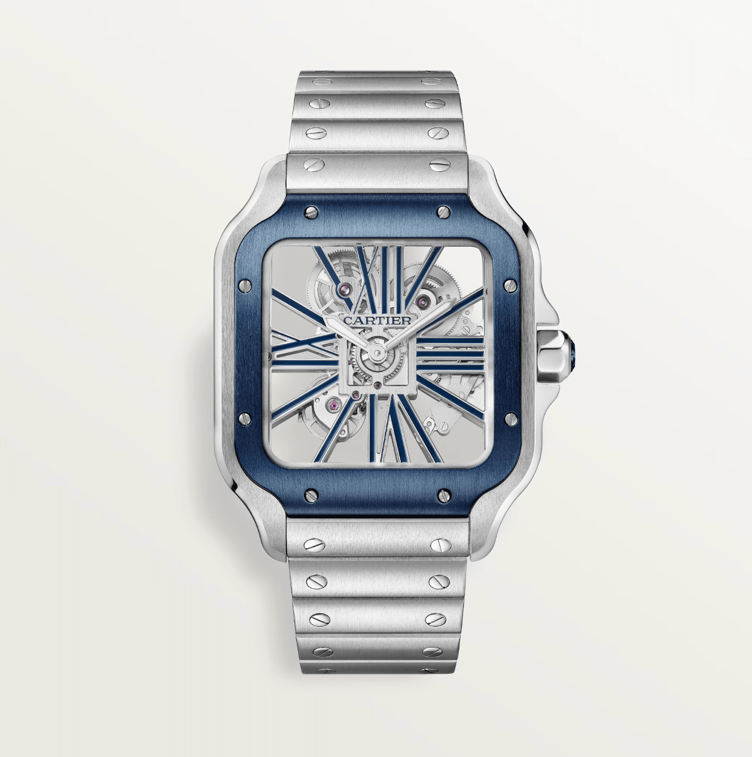 Cartier Santos Skeleton Blue Large Watch - The Boutique