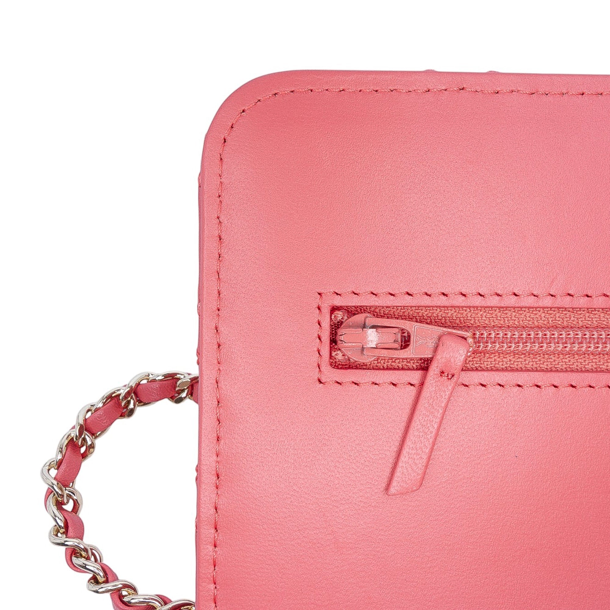 Chanel CC Quilted Lambskin Double Stitch Tassel Wallet On Chain - The Boutique