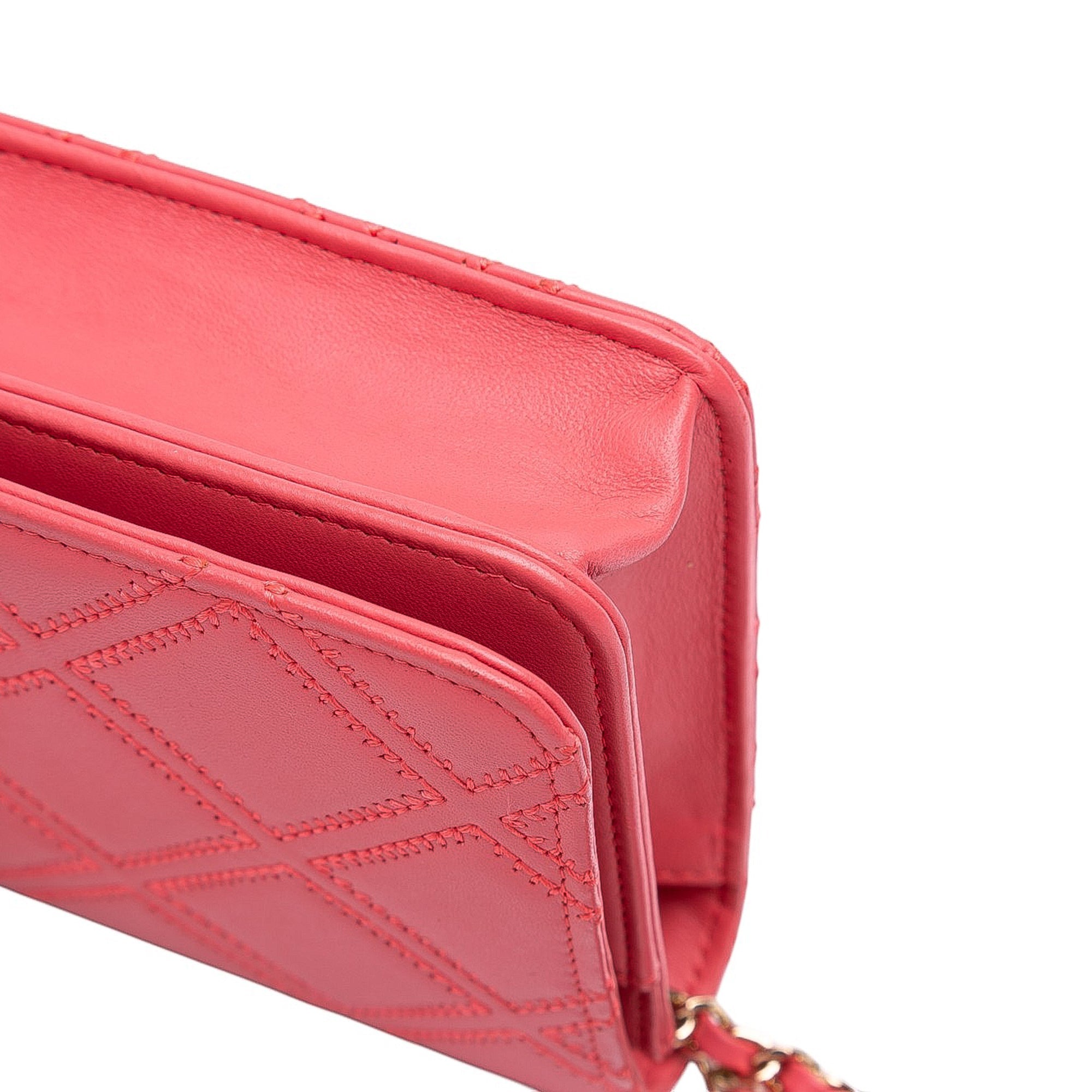Chanel CC Quilted Lambskin Double Stitch Tassel Wallet On Chain - The Boutique