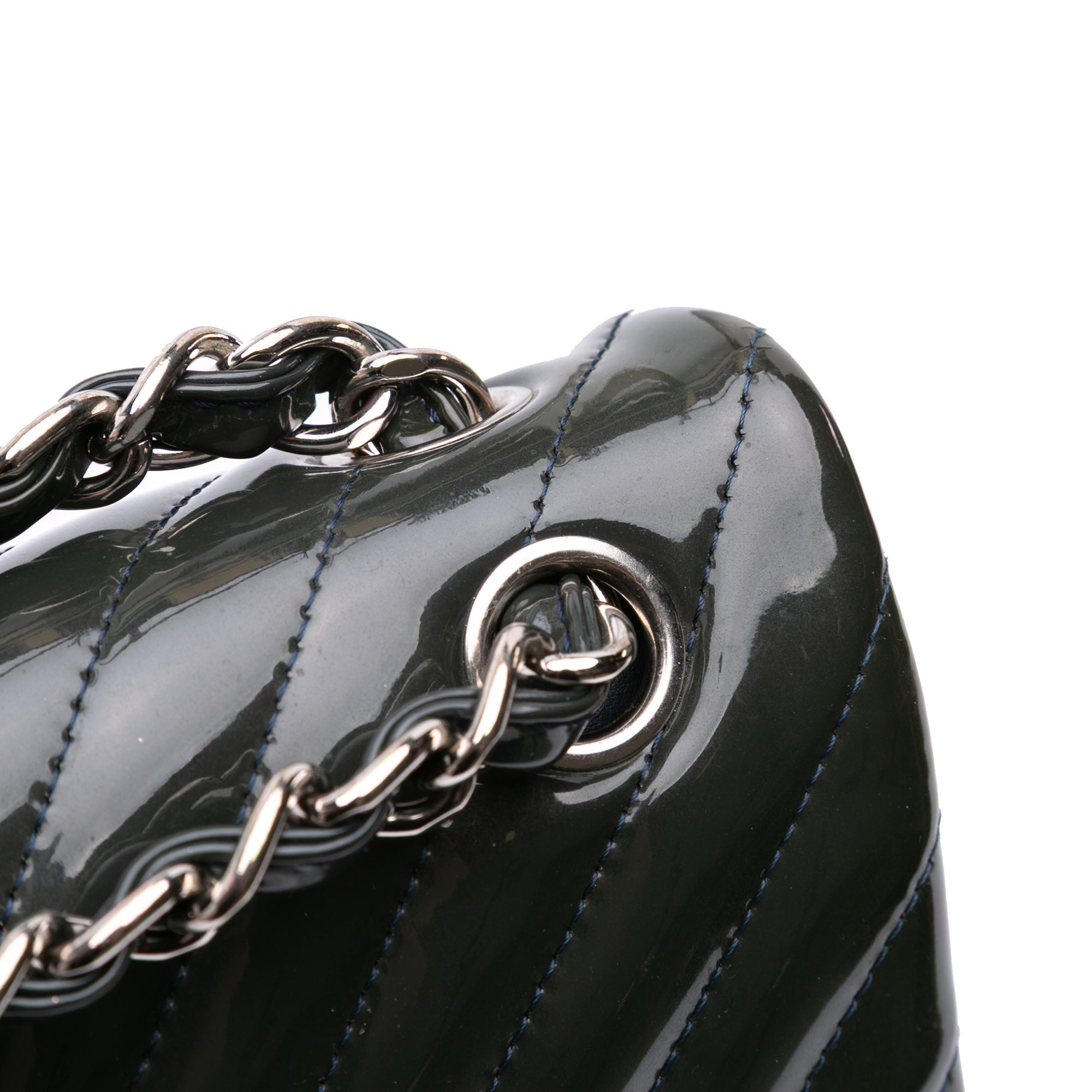Chanel Jumbo Classic Chevron Patent Double Flap - The Boutique