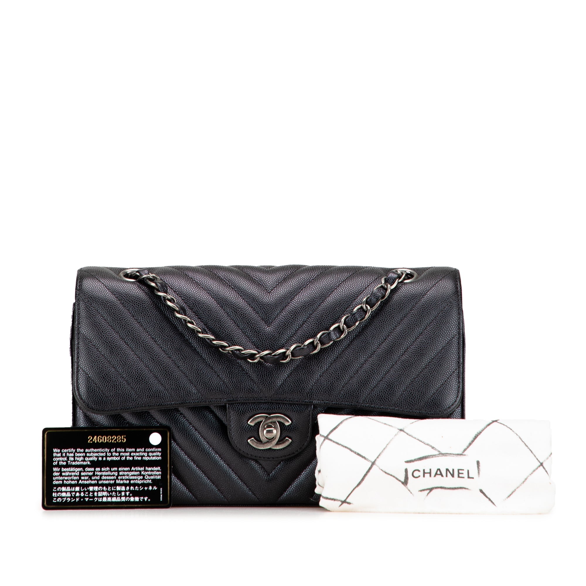 Chanel Medium Classic Chevron Caviar Double Flap - The Boutique