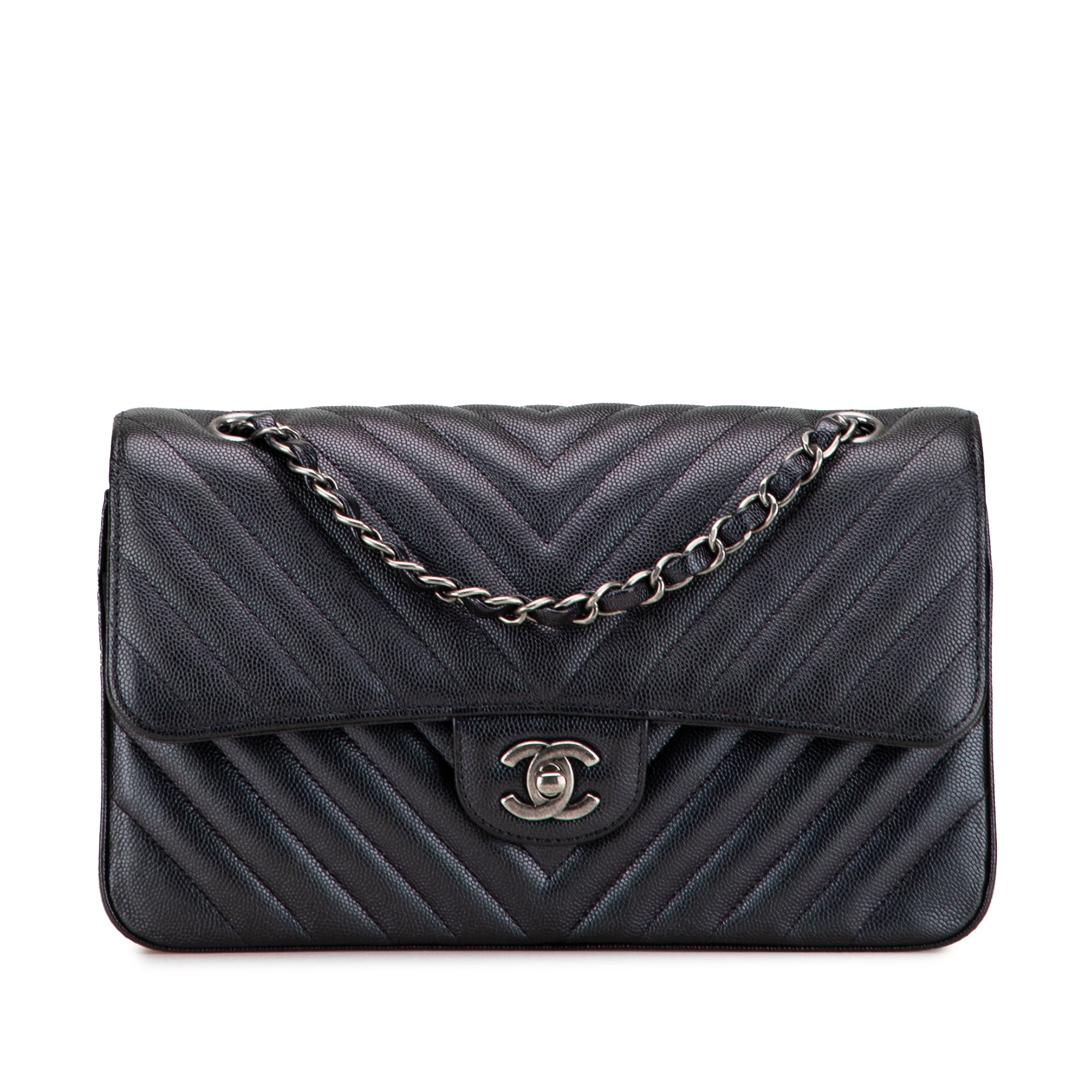 Chanel Medium Classic Chevron Caviar Double Flap - The Boutique