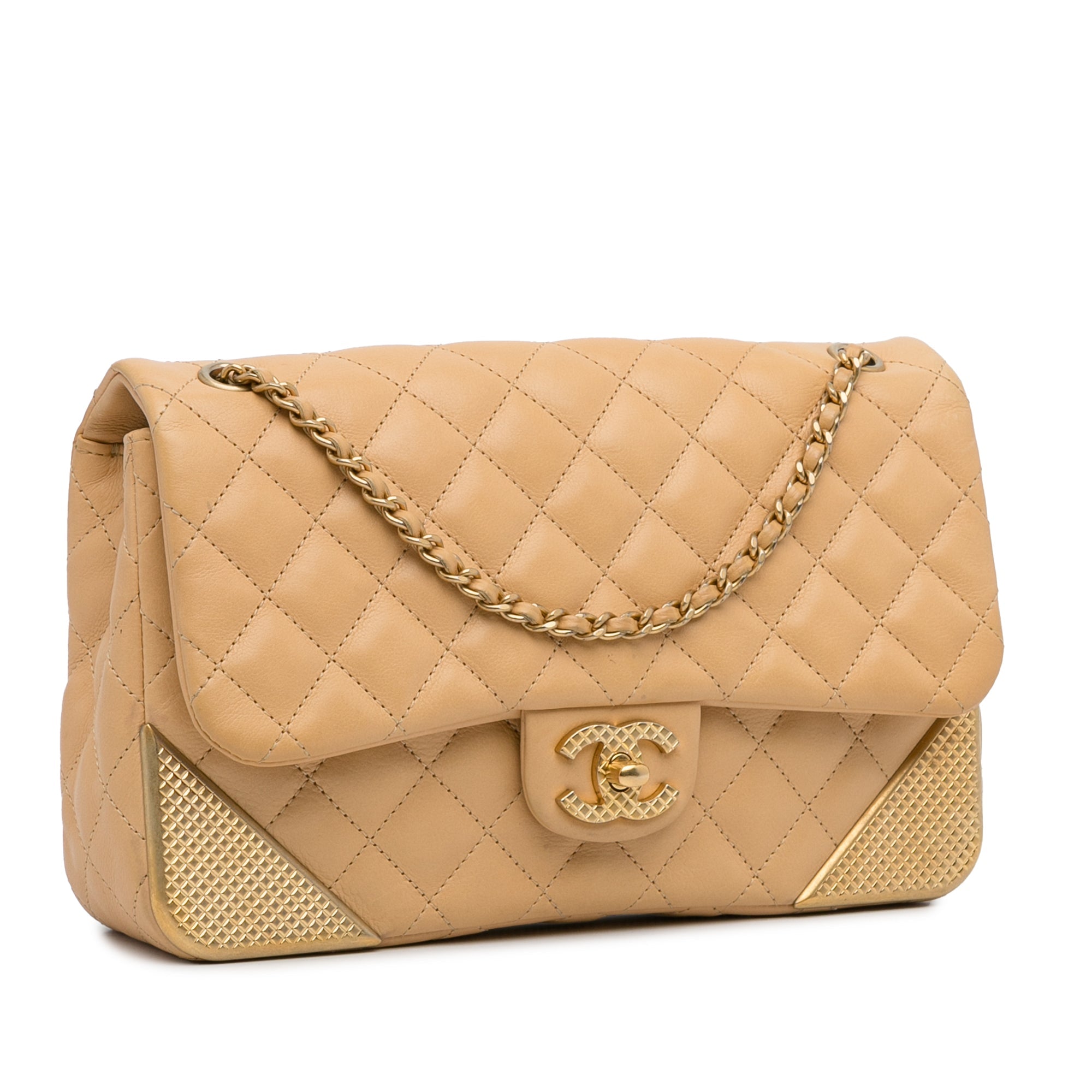 Chanel Medium Classic Lambskin Metal Edge Shoulder Bag - The Boutique