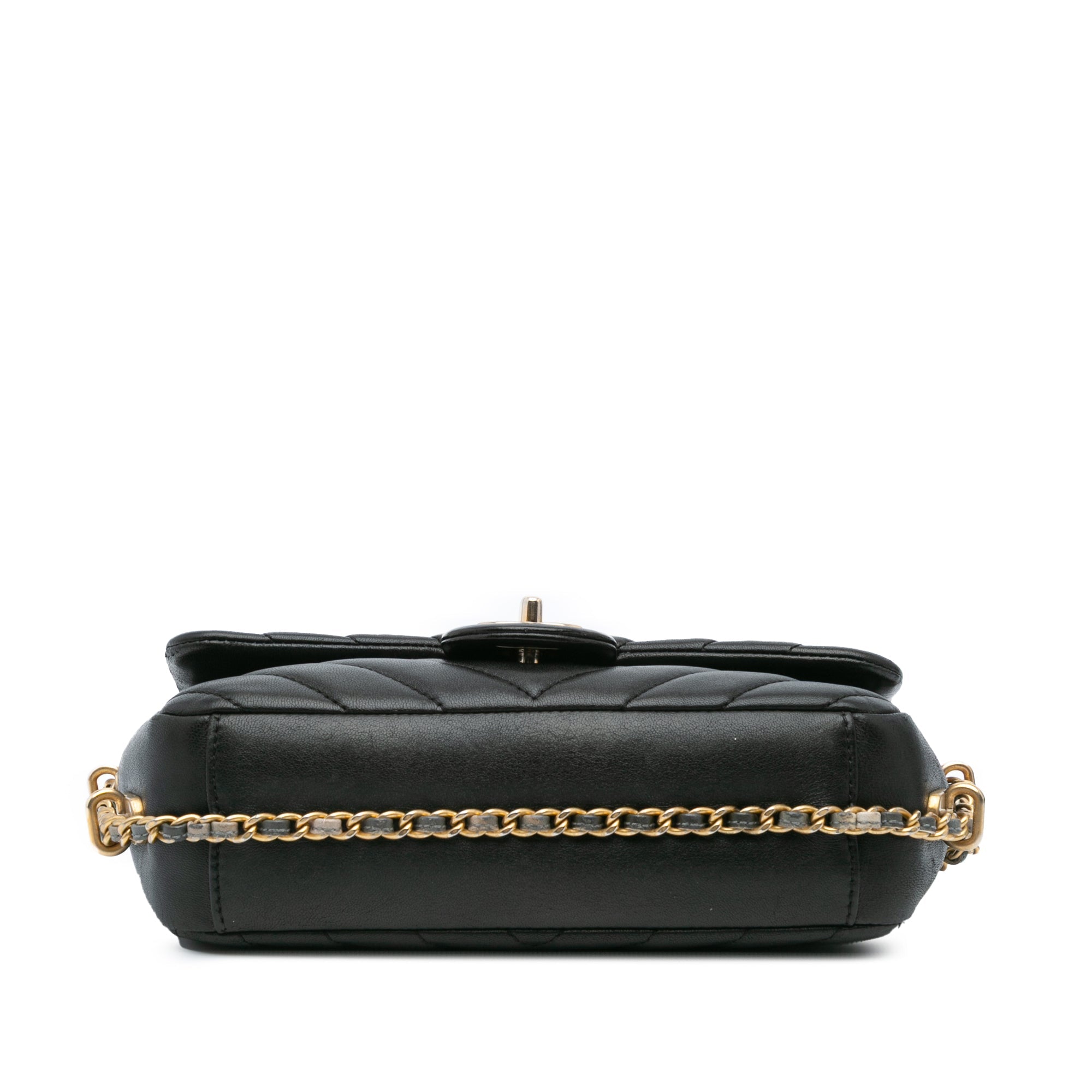 Chanel Mini Rectangular Chevron Lambskin Chain Around Flap - The Boutique