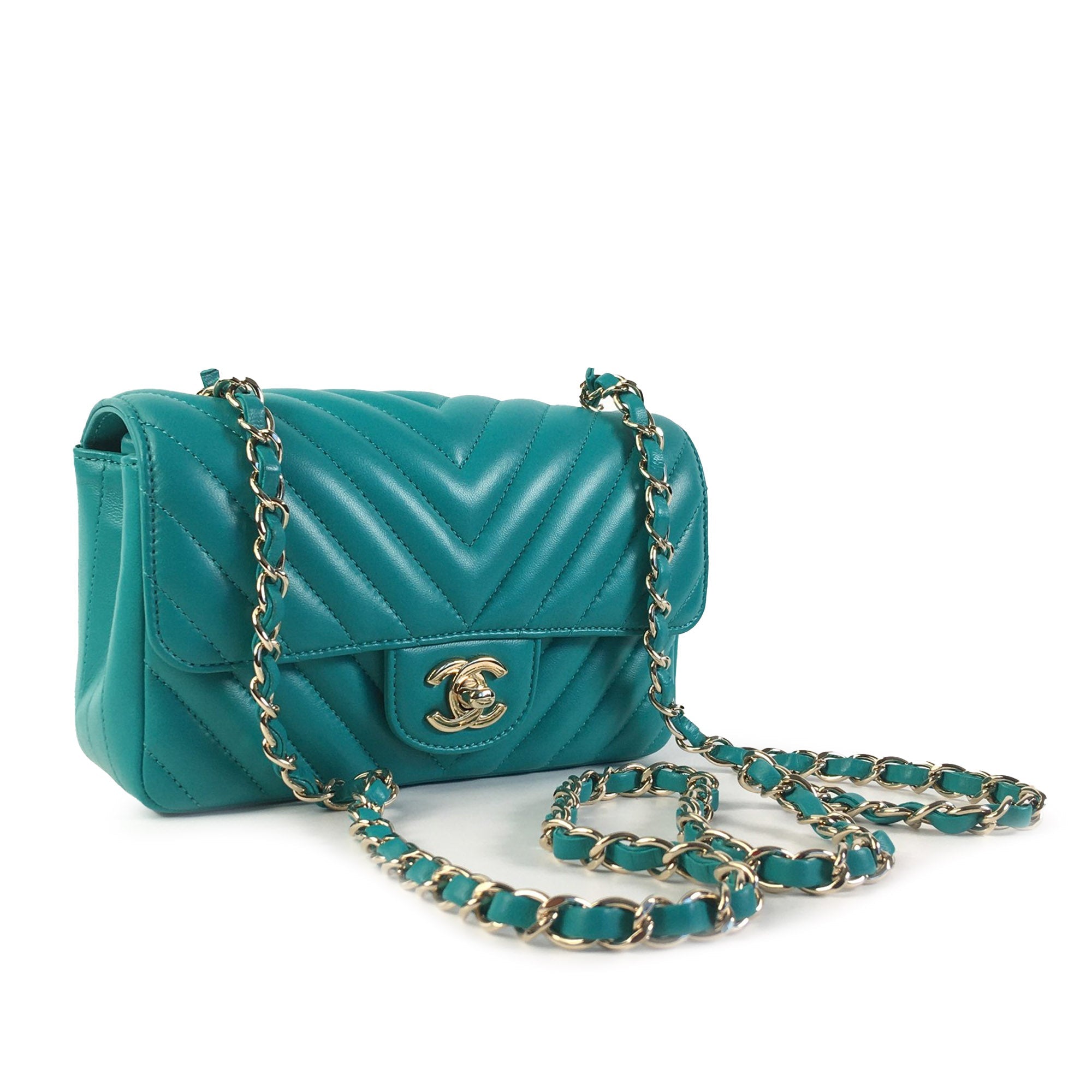 Chanel Mini Rectangular Chevron Lambskin Single Flap - The Boutique
