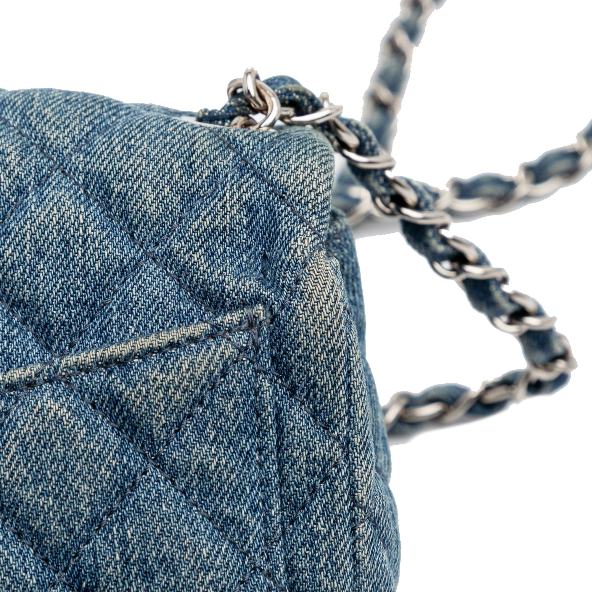 Chanel Mini Square CC Quilted Denim Single Flap - The Boutique