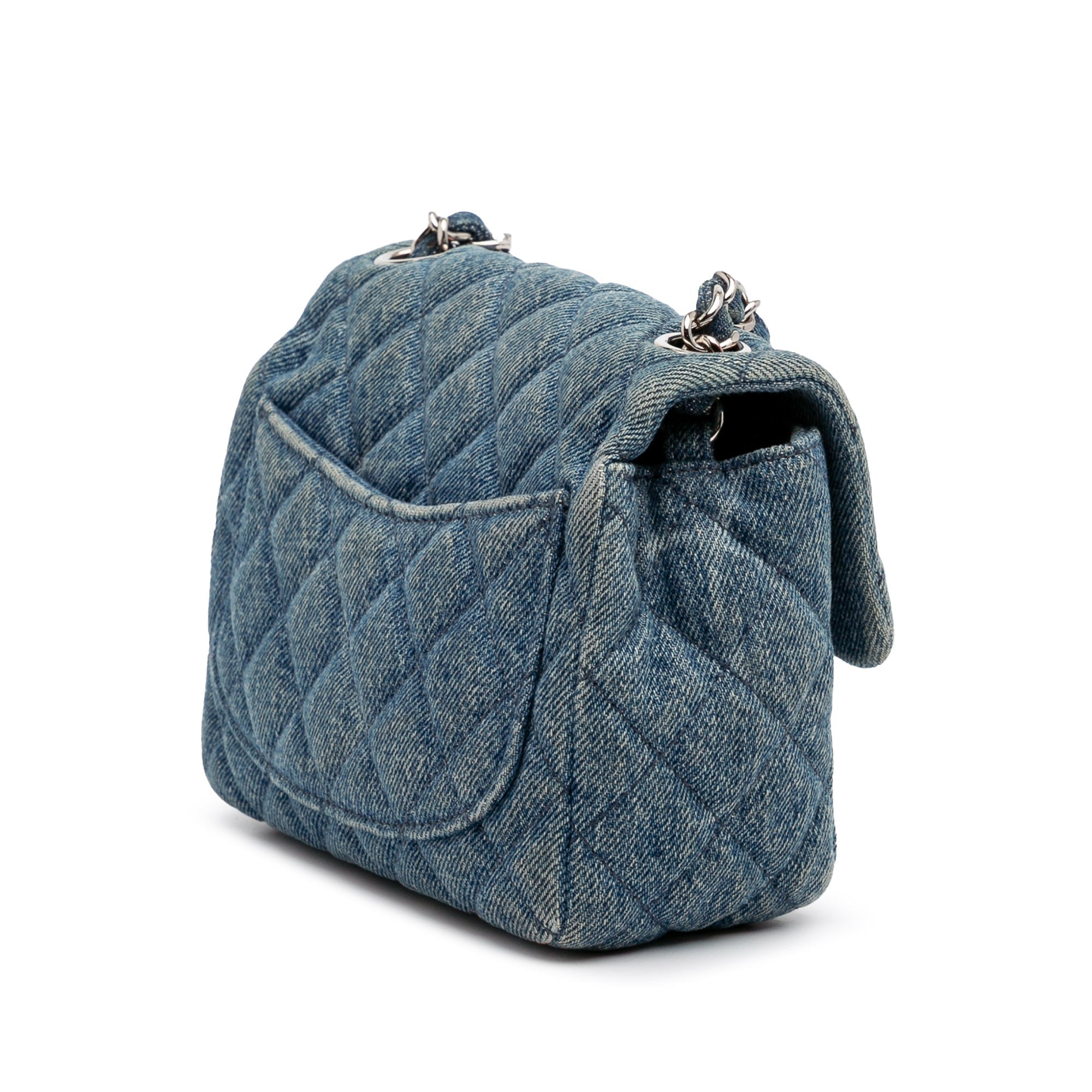 Chanel Mini Square CC Quilted Denim Single Flap - The Boutique