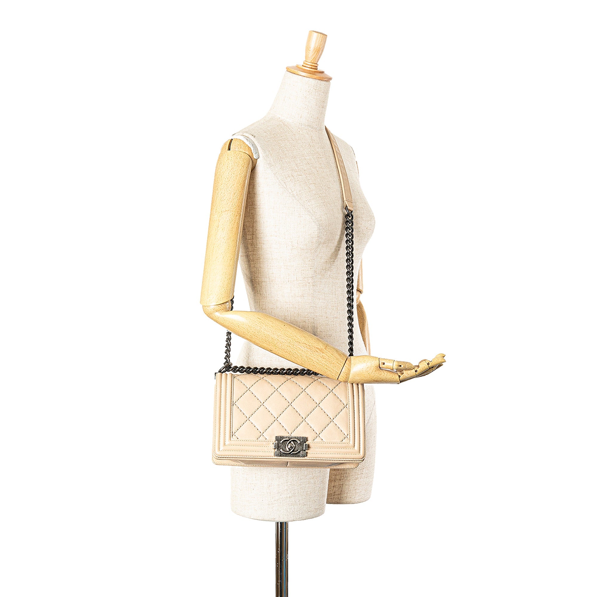 Chanel Old Medium Aged Calfskin Double Stitch Boy Flap - The Boutique
