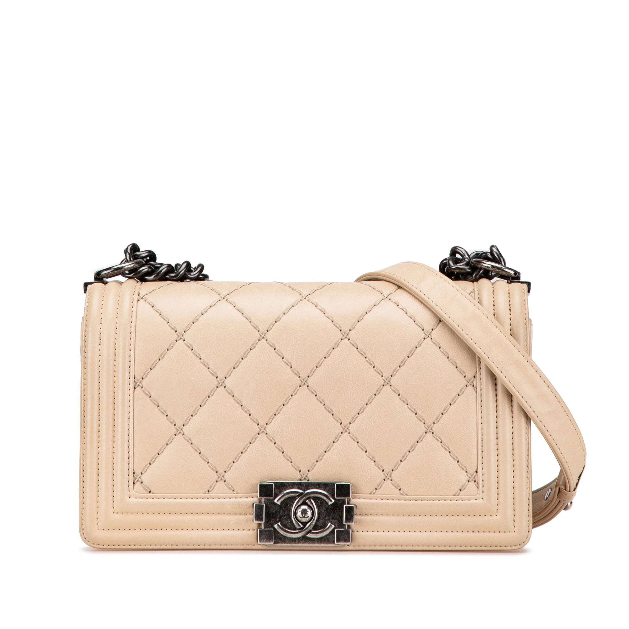 Chanel Old Medium Aged Calfskin Double Stitch Boy Flap - The Boutique
