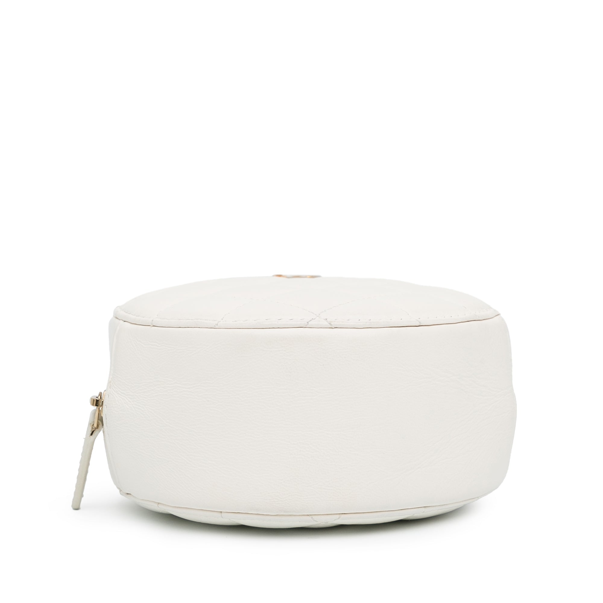 Chanel Quilted Lambskin Pearl Crush Round Clutch with Chain - The Boutique
