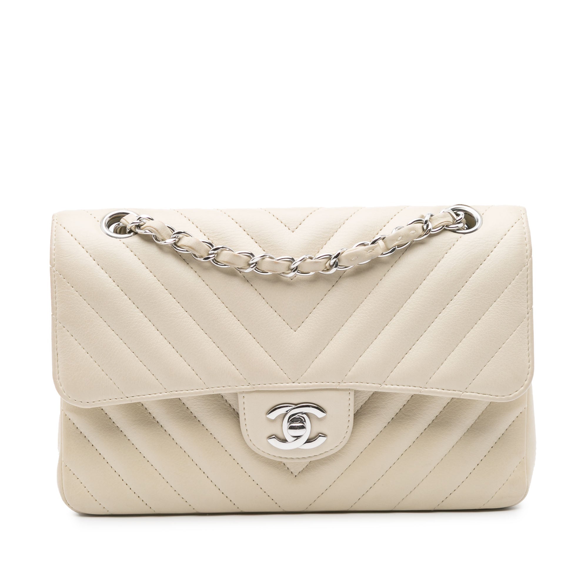 Chanel Small Classic Chevron Lambskin Double Flap - The Boutique