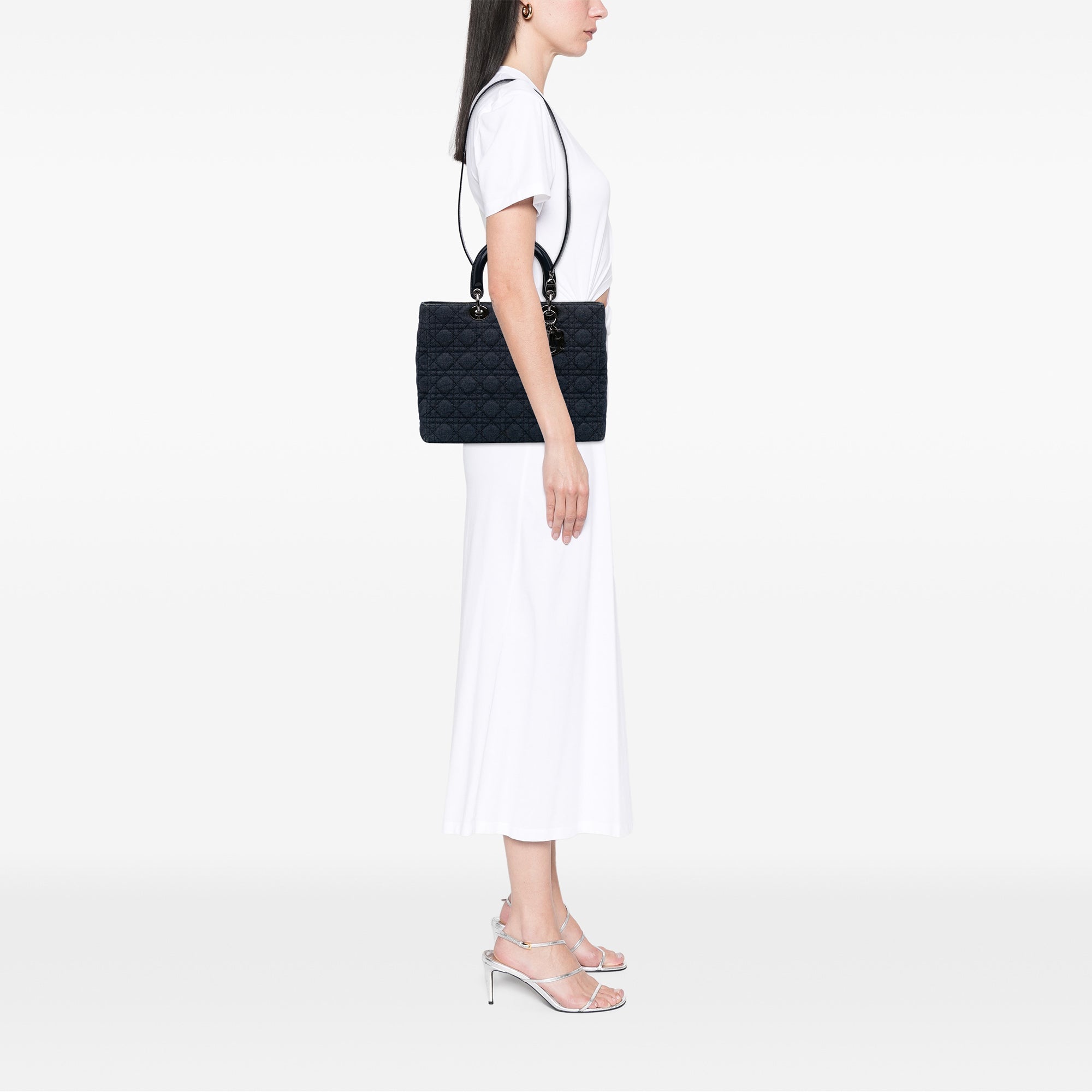 Dior Large Denim Cannage Lady Dior - The Boutique