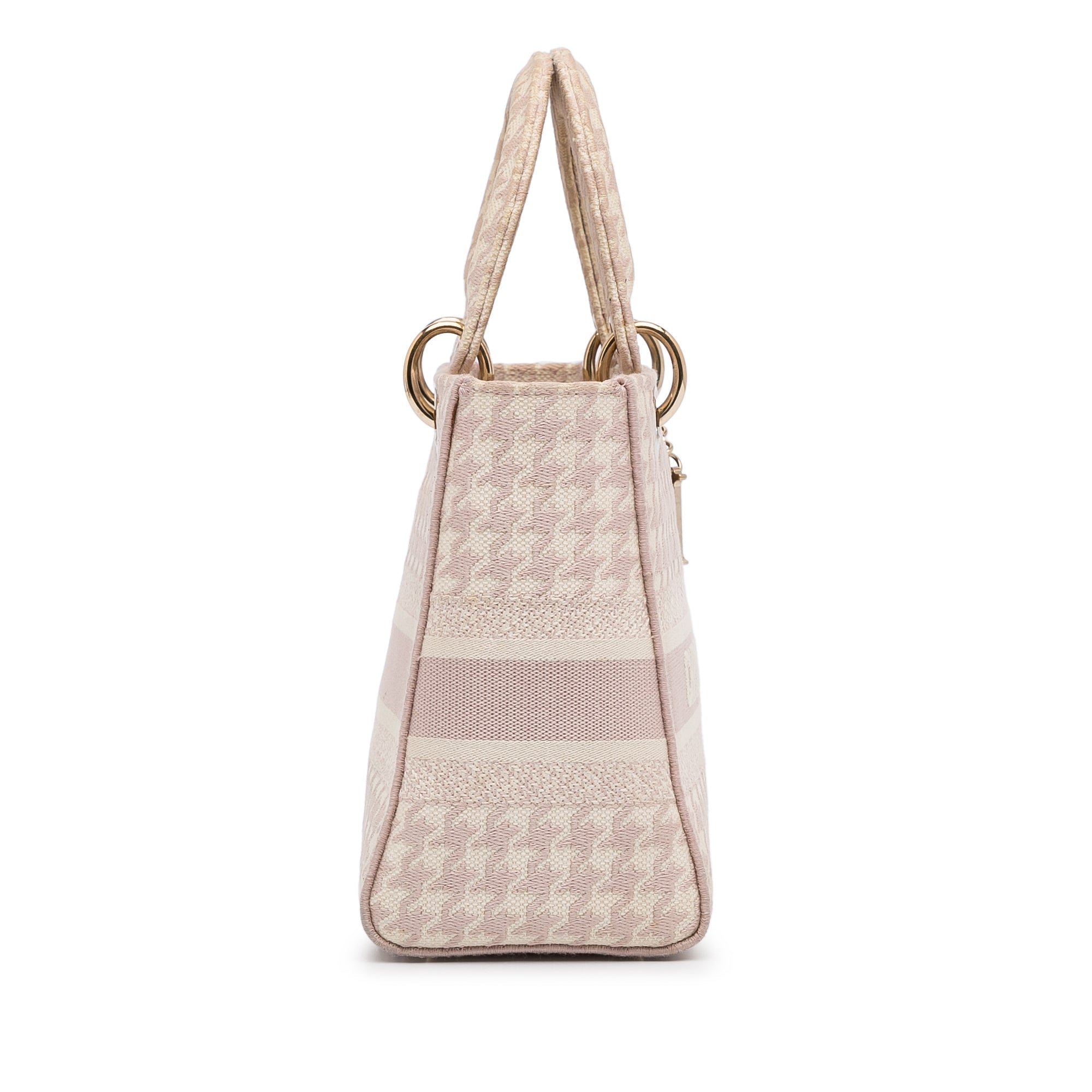 Dior Medium Embroidered Canvas Houndstooth Lady D Lite - The Boutique