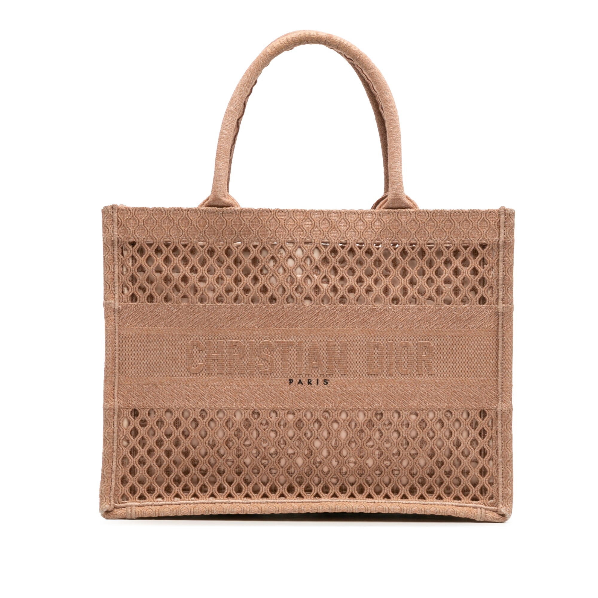Dior Medium Embroidered Mesh Book Tote - The Boutique