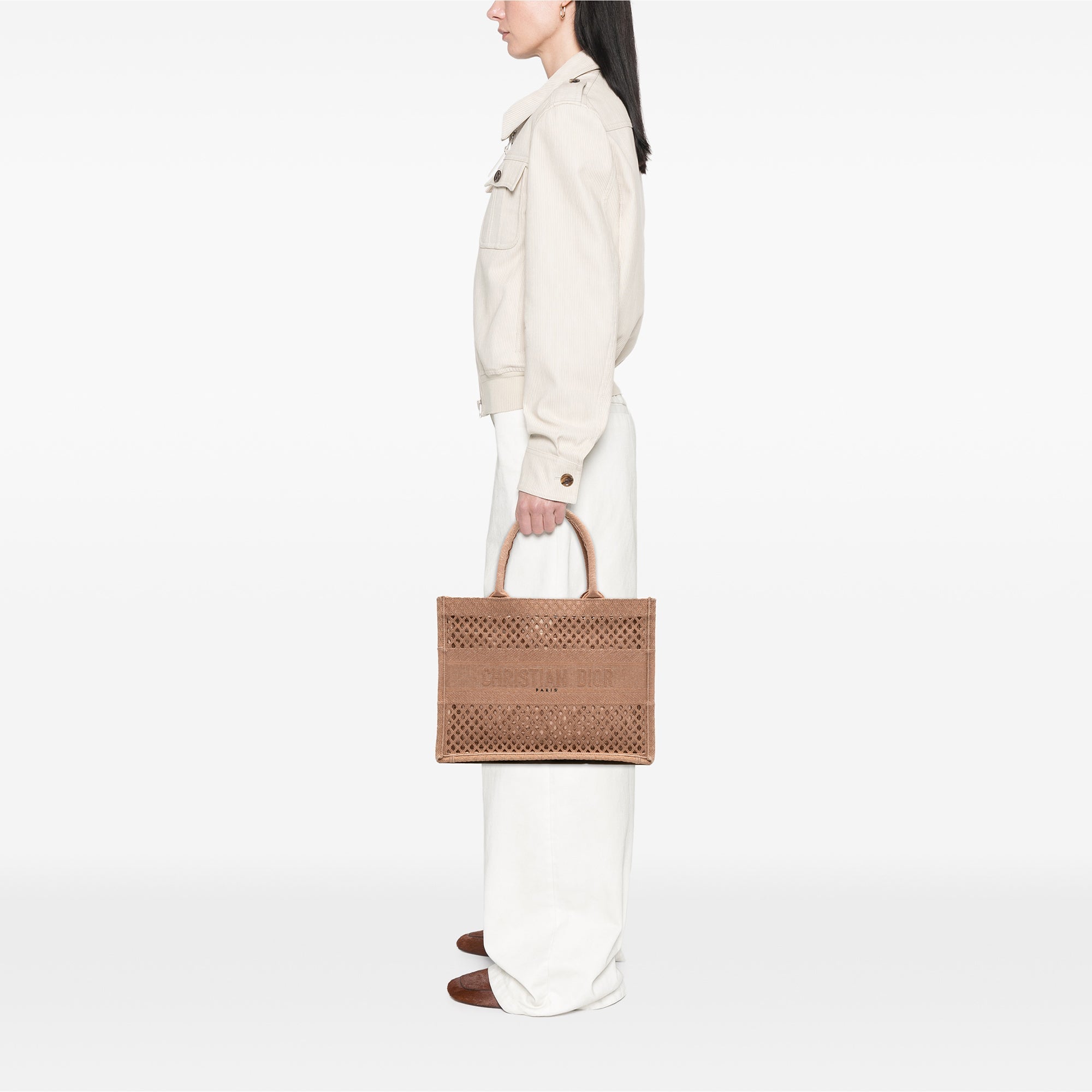 Dior Medium Embroidered Mesh Book Tote - The Boutique