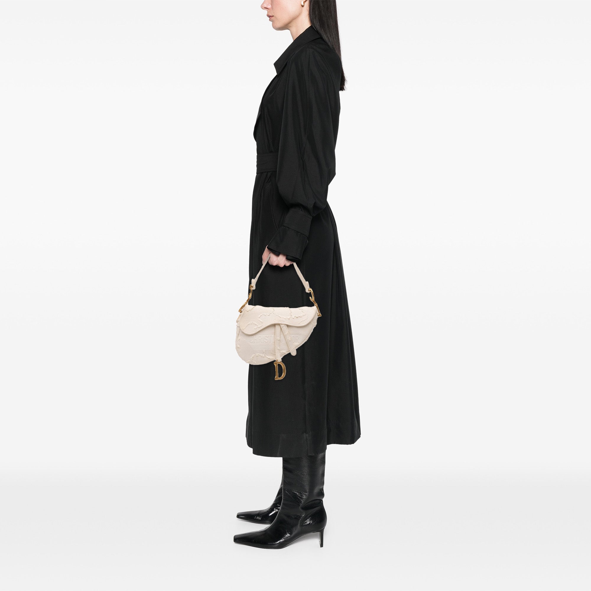 Dior Mini Canvas Embroidered Camouflage Saddle Bag - The Boutique