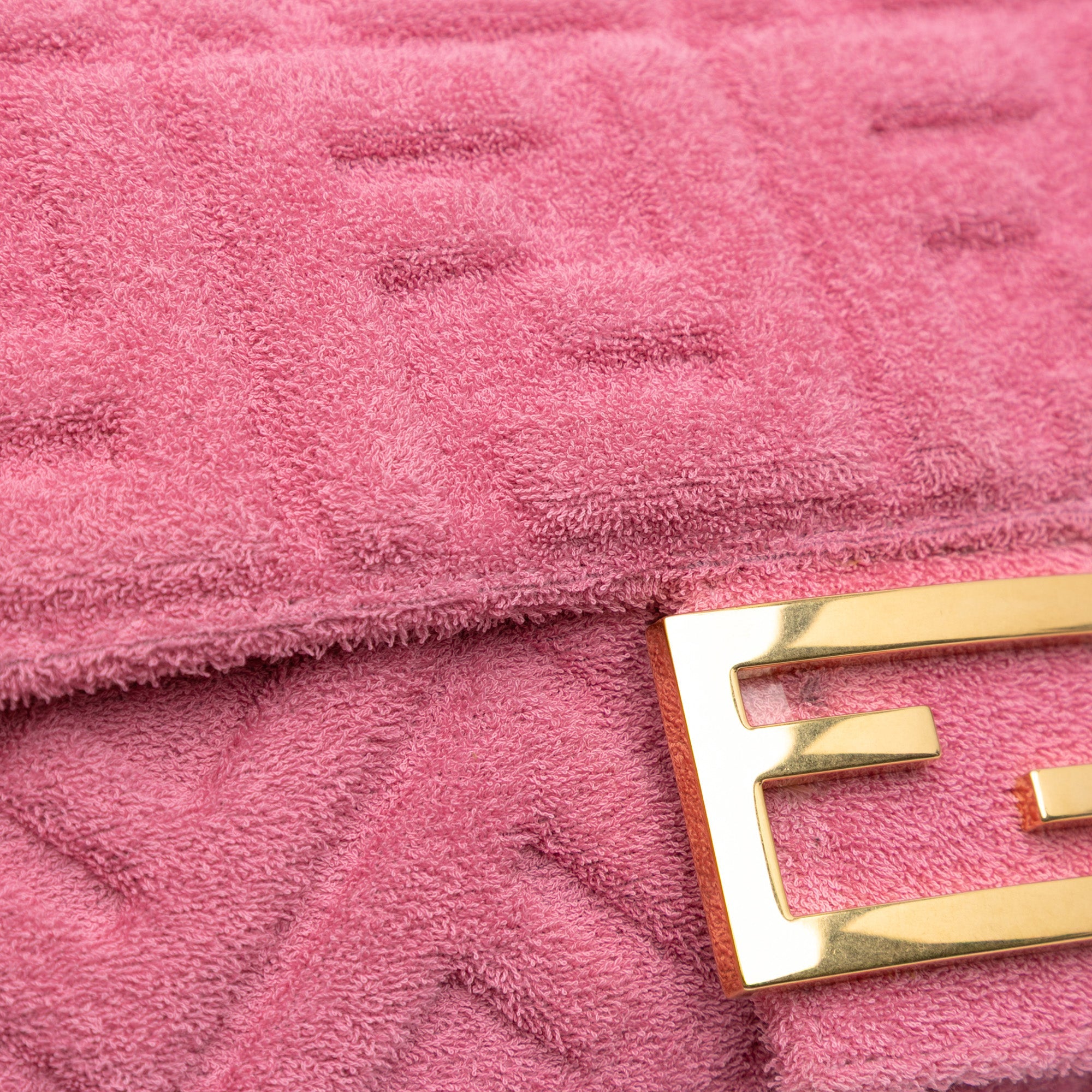 Fendi Zucca Embossed Terry Cloth Baguette Satchel - The Boutique