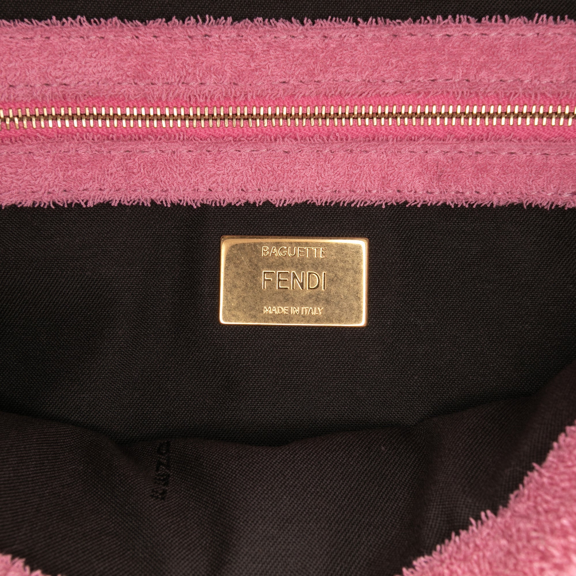 Fendi Zucca Embossed Terry Cloth Baguette Satchel - The Boutique