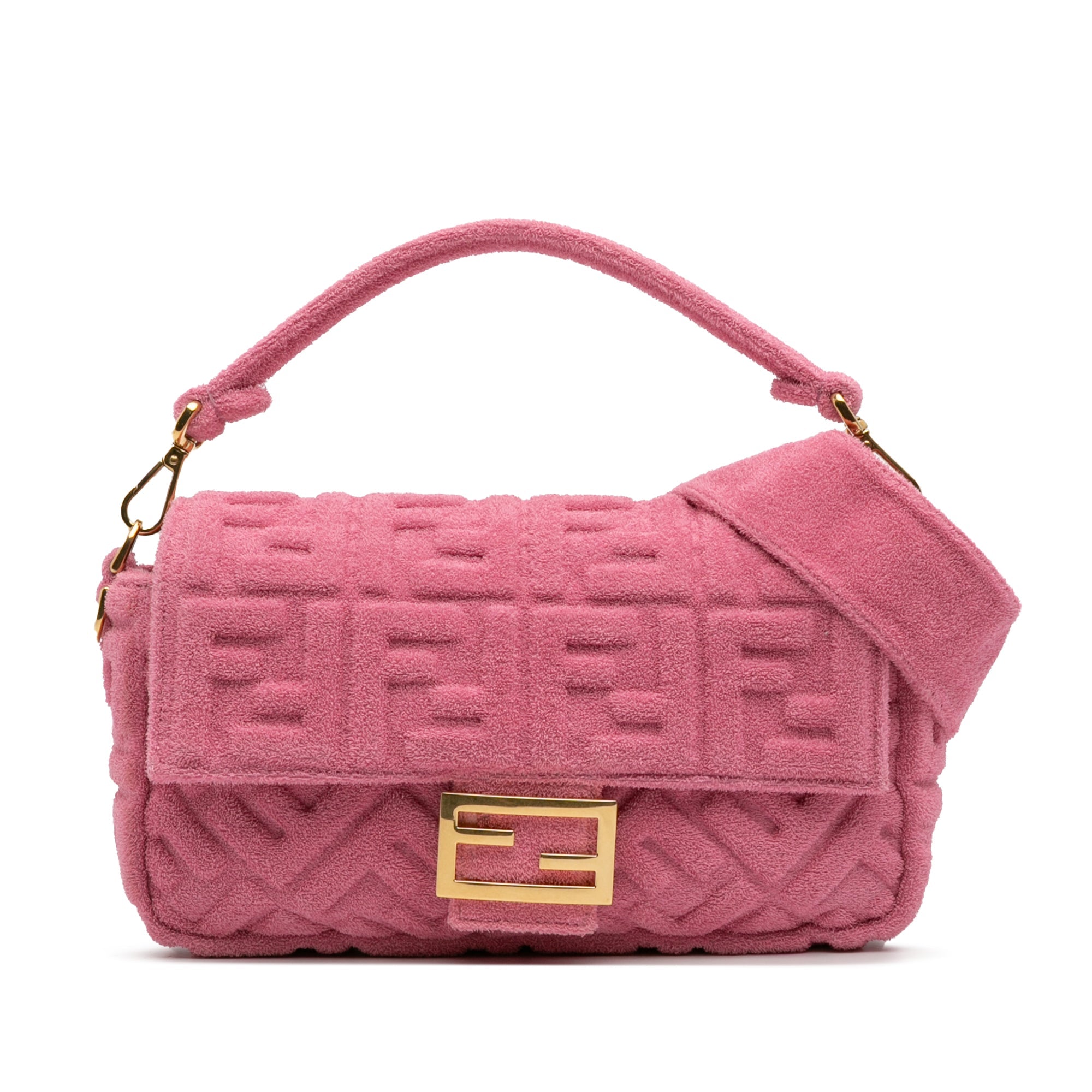 Fendi Zucca Embossed Terry Cloth Baguette Satchel - The Boutique
