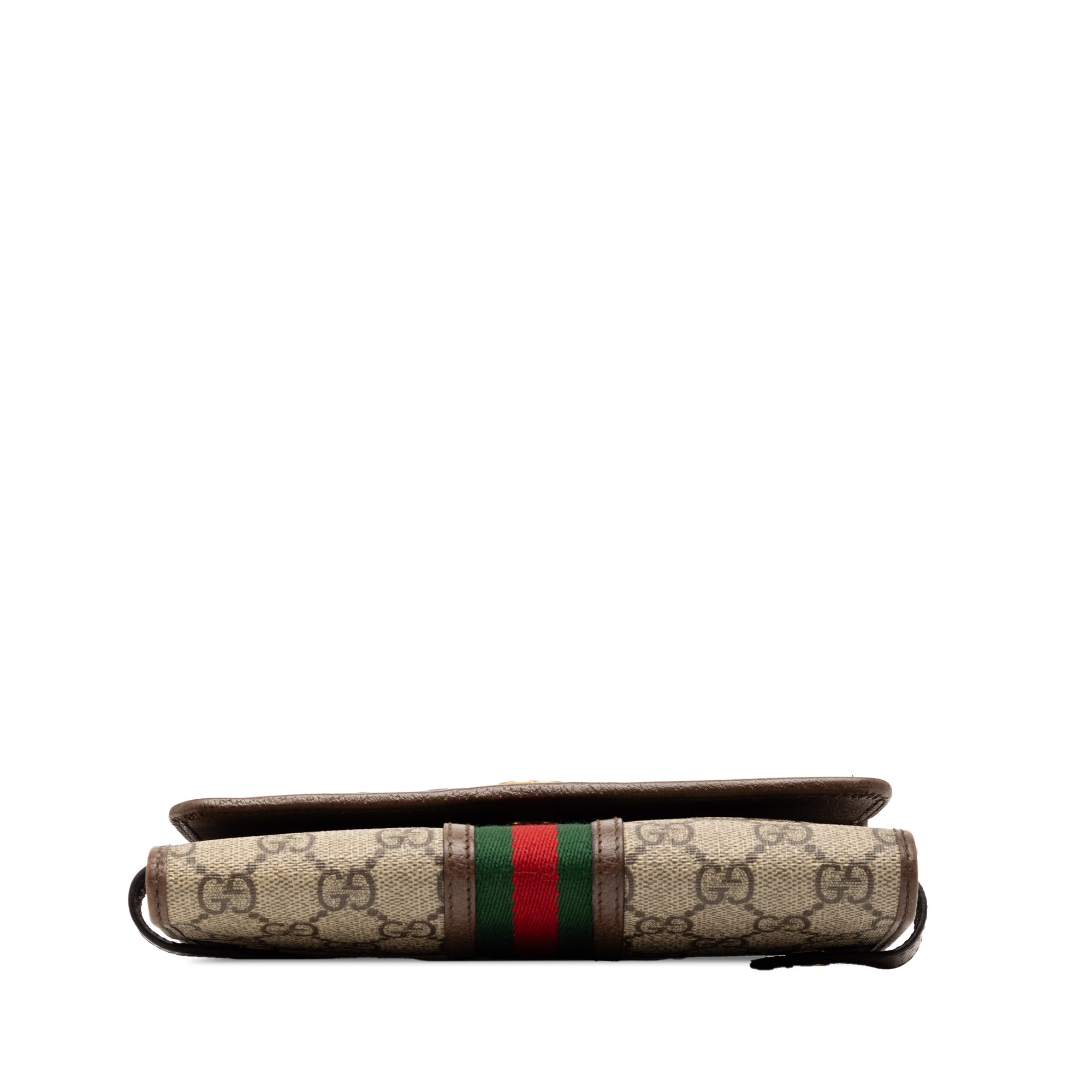 Gucci GG Supreme Web Ophidia Trifold Wallet on Strap - The Boutique