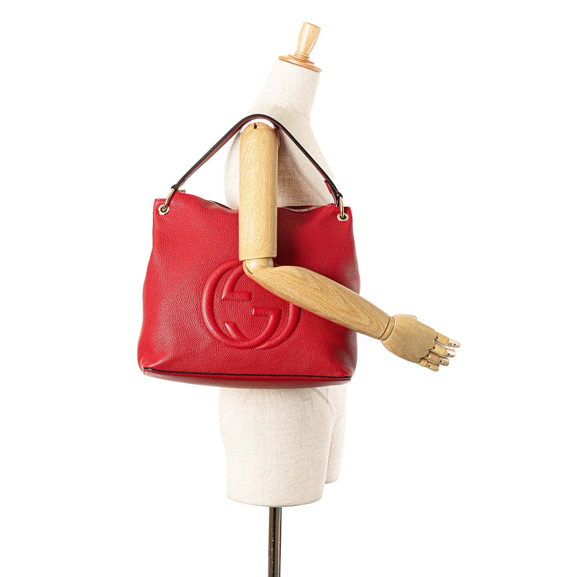 Gucci Large Pebbled Calfskin Soho Convertible Hobo - The Boutique