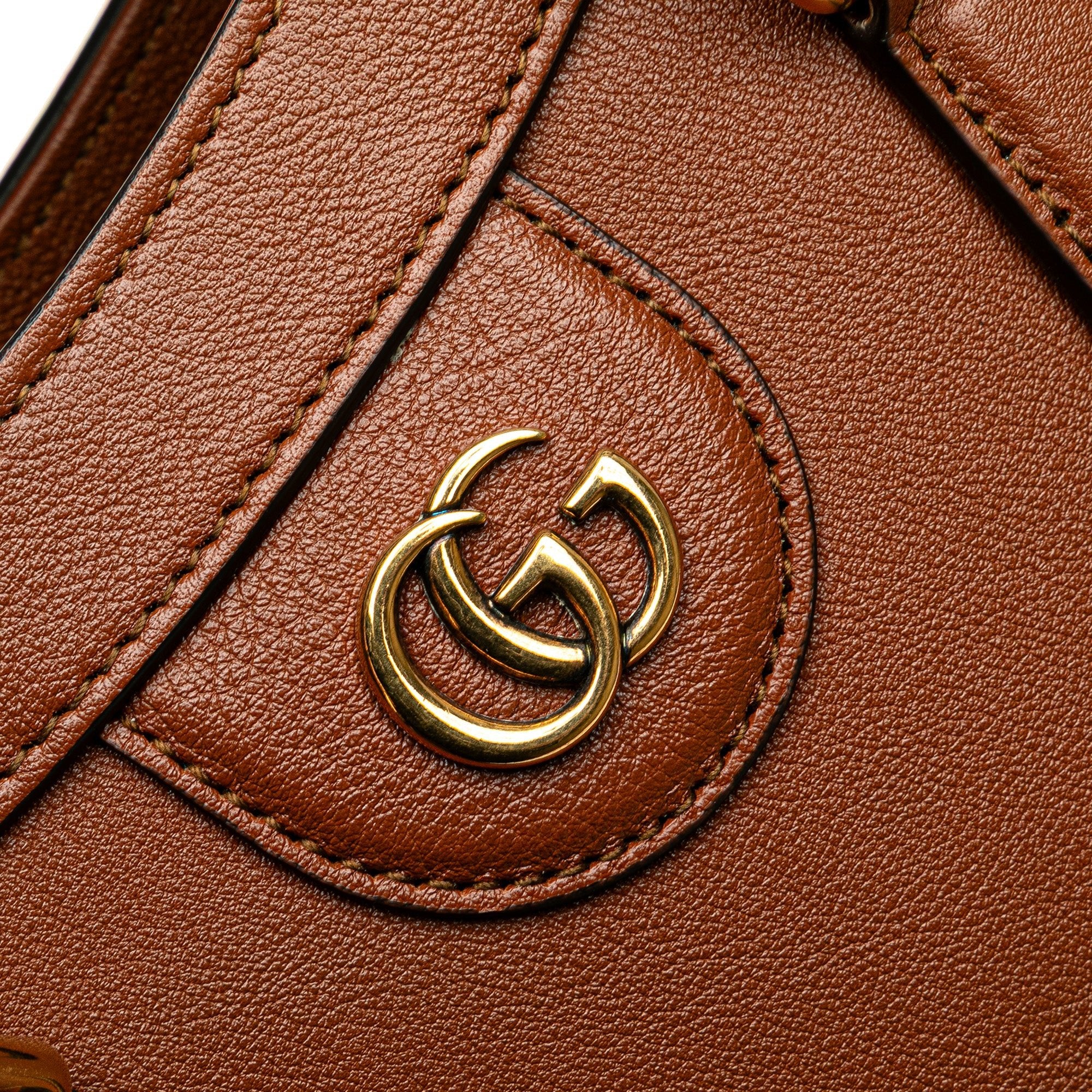 Gucci Small Leather Bamboo Diana Satchel - The Boutique