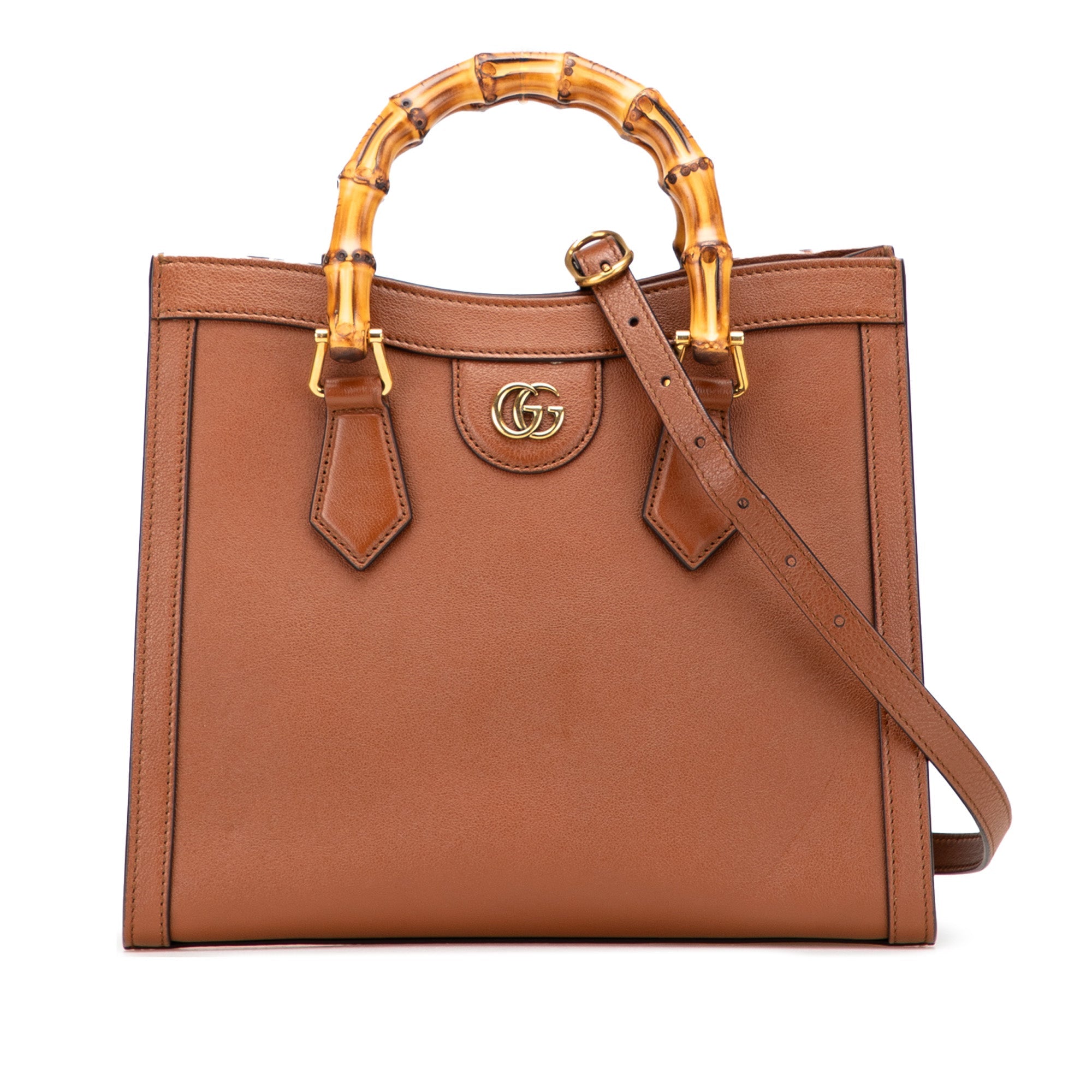 Gucci Small Leather Bamboo Diana Satchel - The Boutique