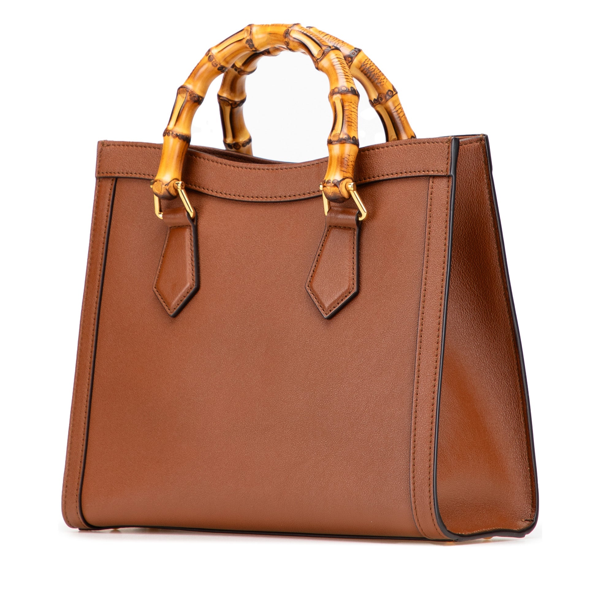 Gucci Small Leather Bamboo Diana Satchel - The Boutique