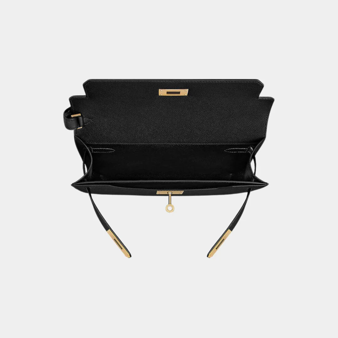 Hermès Kelly Dépêches 25 Black Epsom Leather Gold Hardware