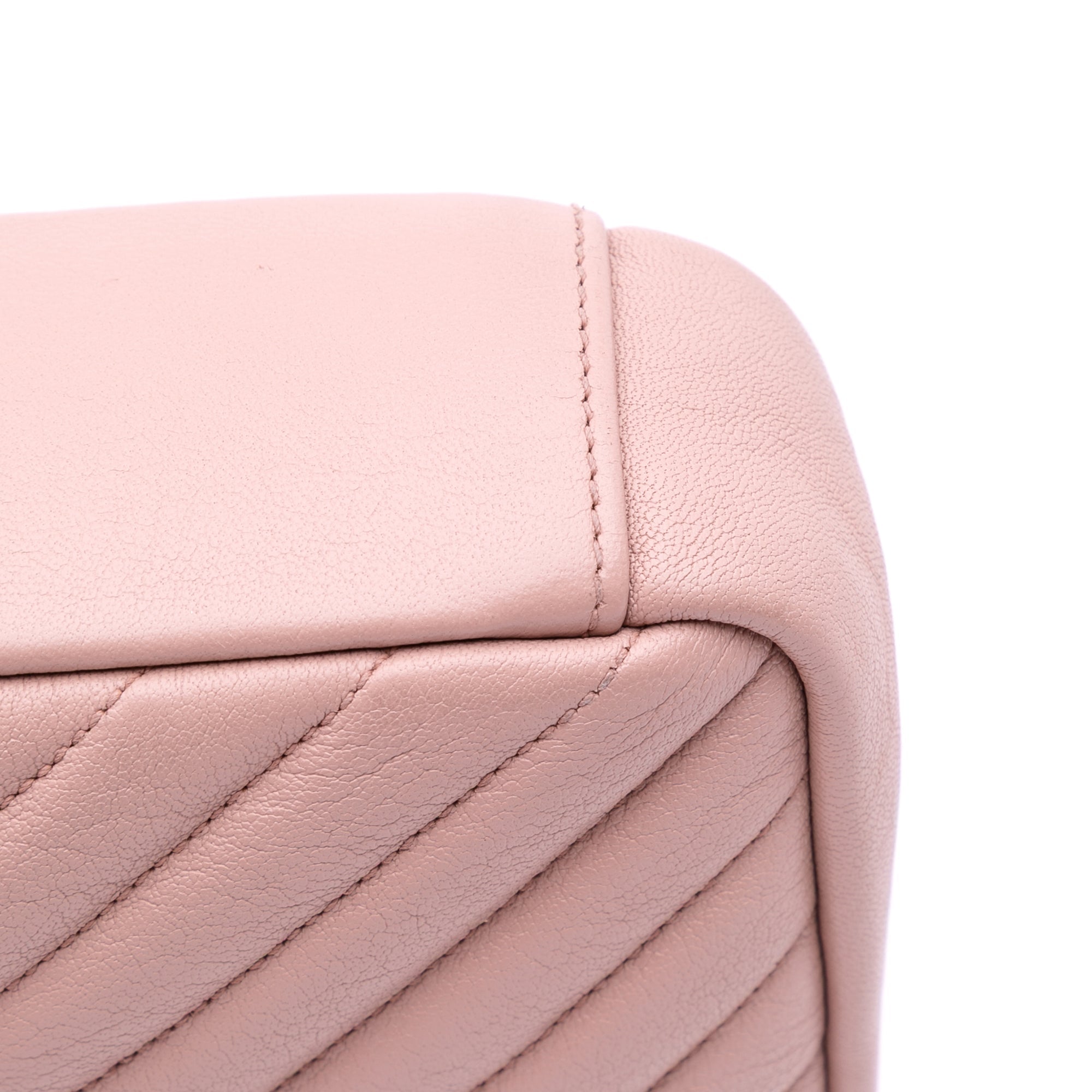 Saint Laurent Medium Quilted Chevron Sheepskin College Satchel - The Boutique